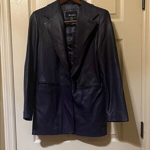 Denim & Co  Purple Leather Blazer Coat